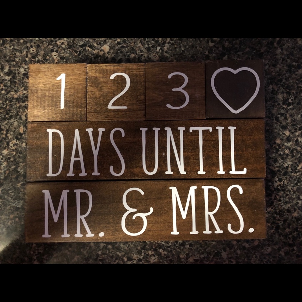 Wooden wedding countdown blocks!
